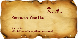 Kossuth Apolka névjegykártya